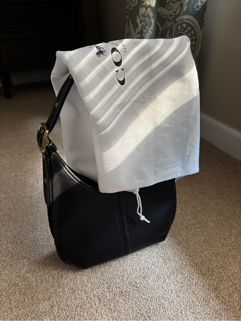 Coach Black Leather Shoulder Hobo - Picture 7 of 12